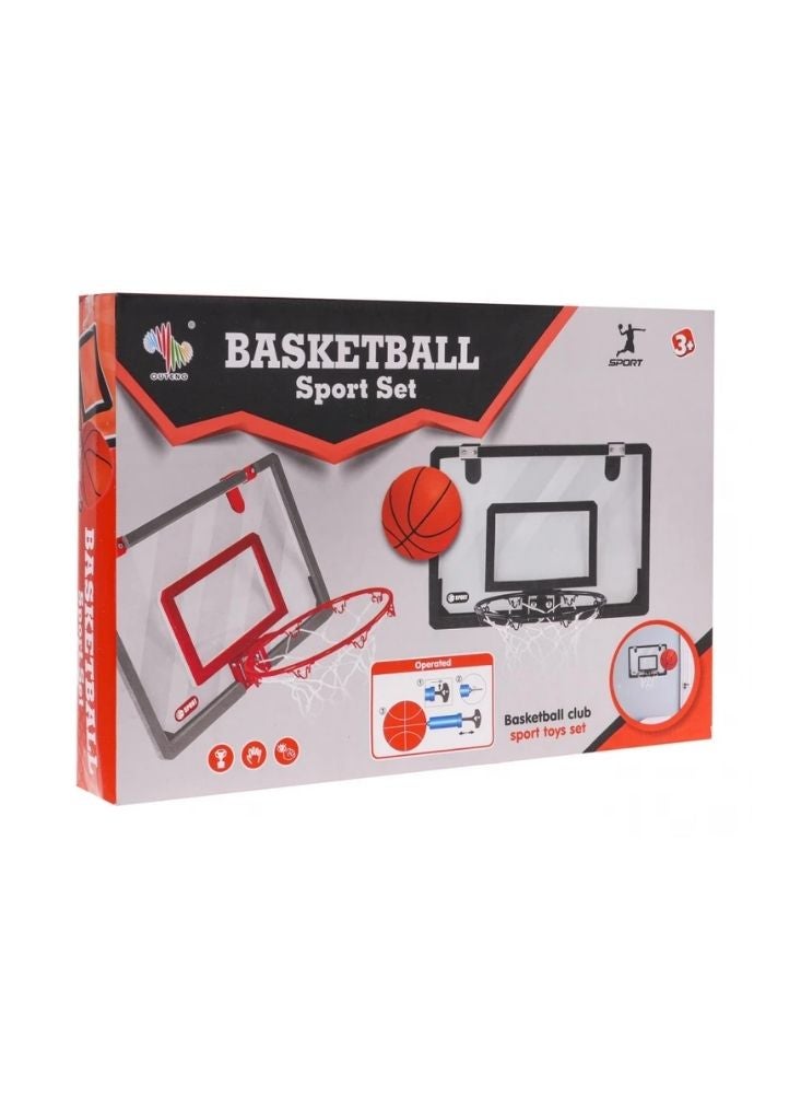 بريميم مجموعة طوق كرة سلة داخلي للتثبيت على الحائط مع لوحة خلفية صغيرة وحلقة وكرة للأطفال - Image 4